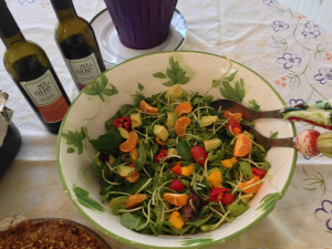 Easter Salad w balsamic and blood orange olive oil